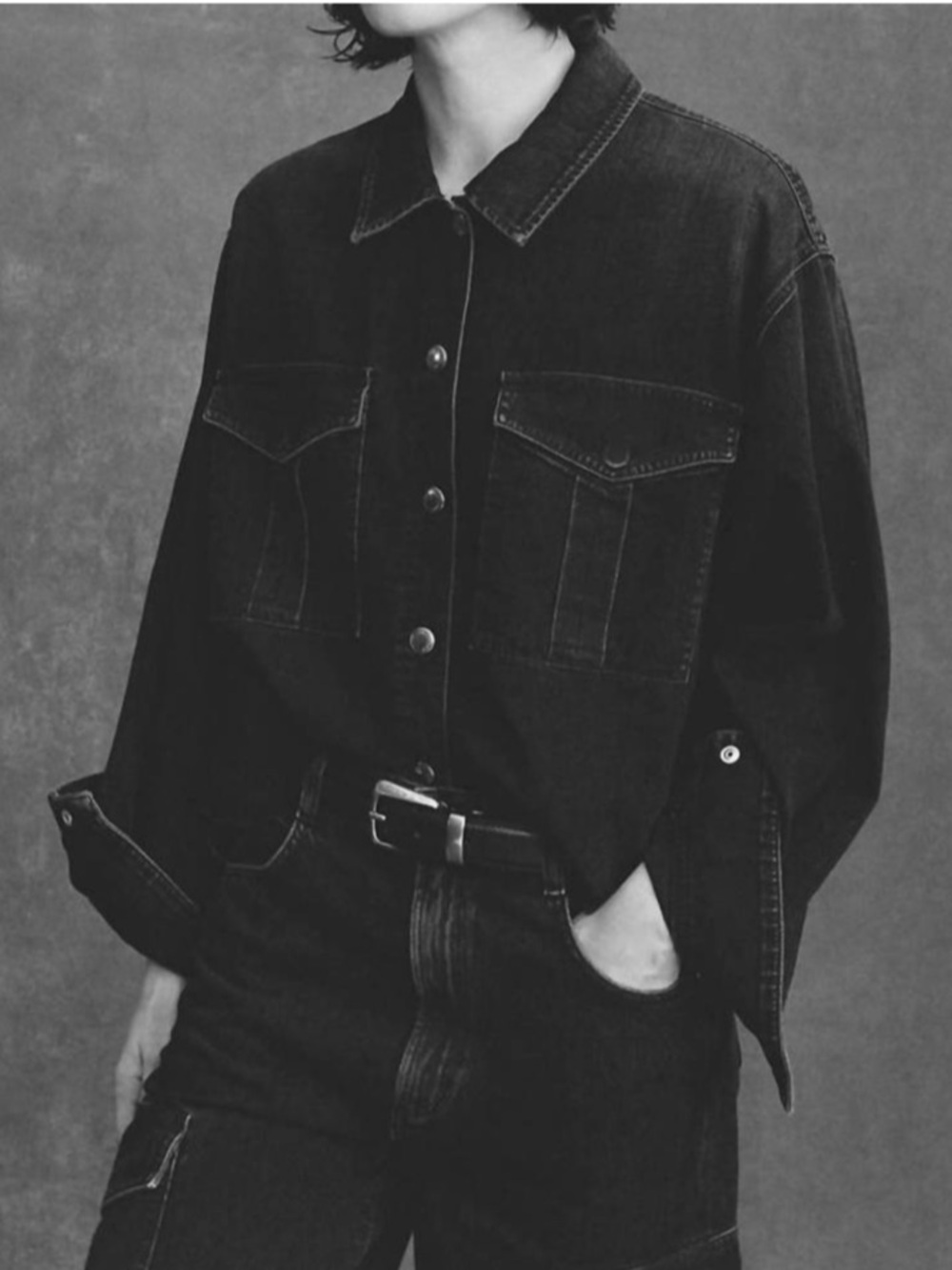 Agolde NYX Denim Shirt Jacket Black Size L